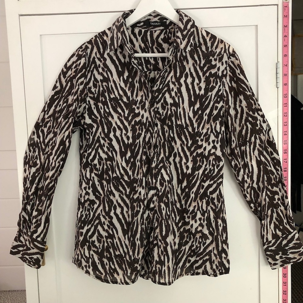 Animal printed Tahari long sleeve shirt